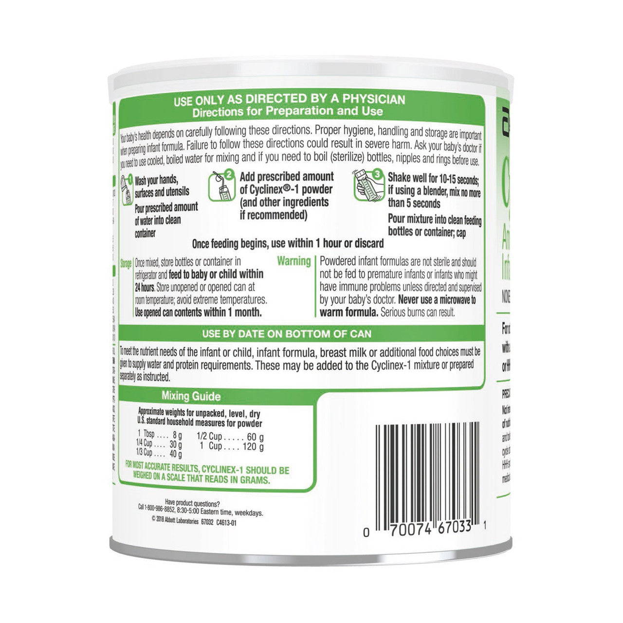Abbott Cyclinex-1 Unflavored 14.1 oz (400g) Powder