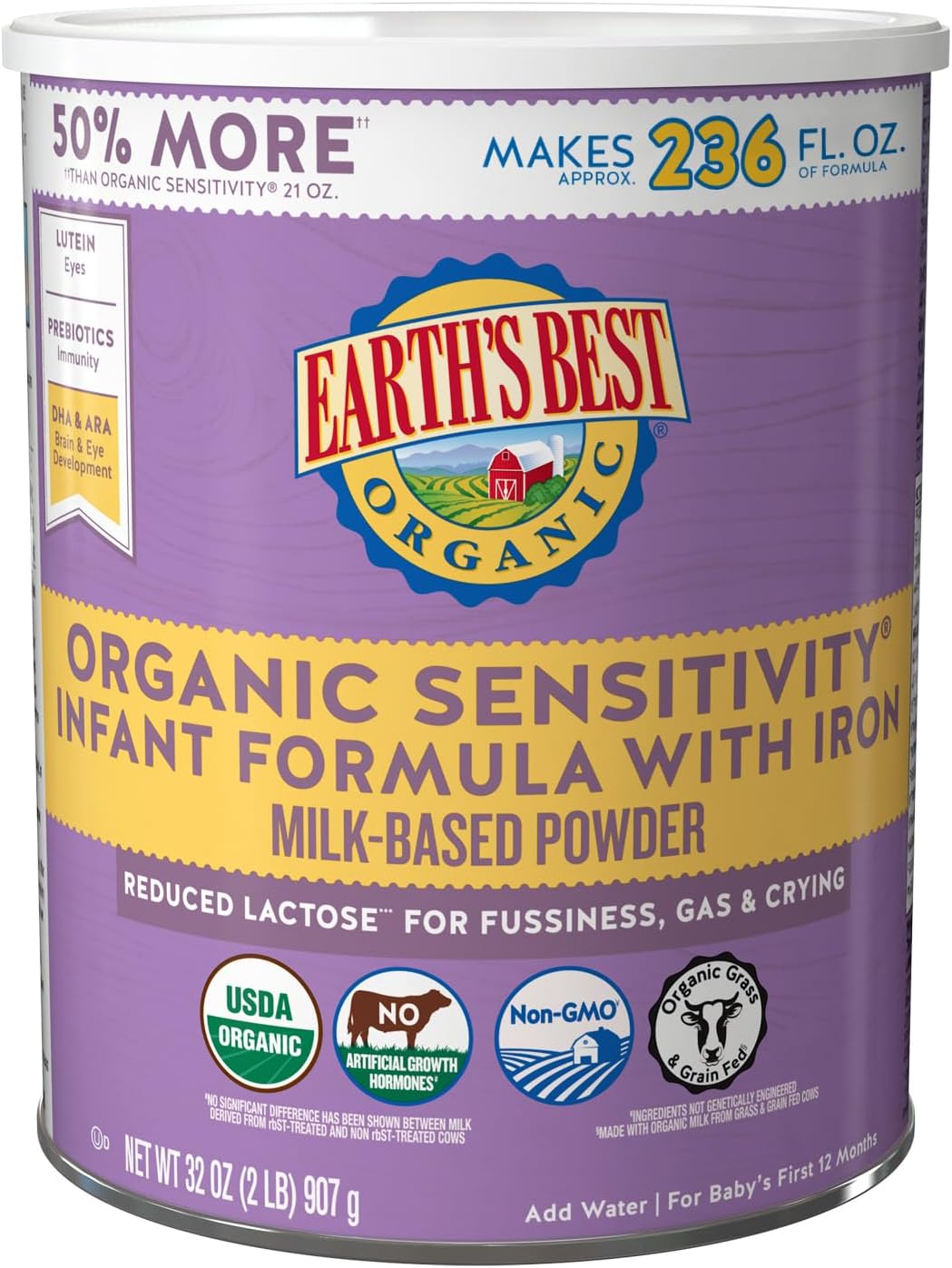 Earth's Best Organic Sensitivity Infant Formula 32 oz Powder