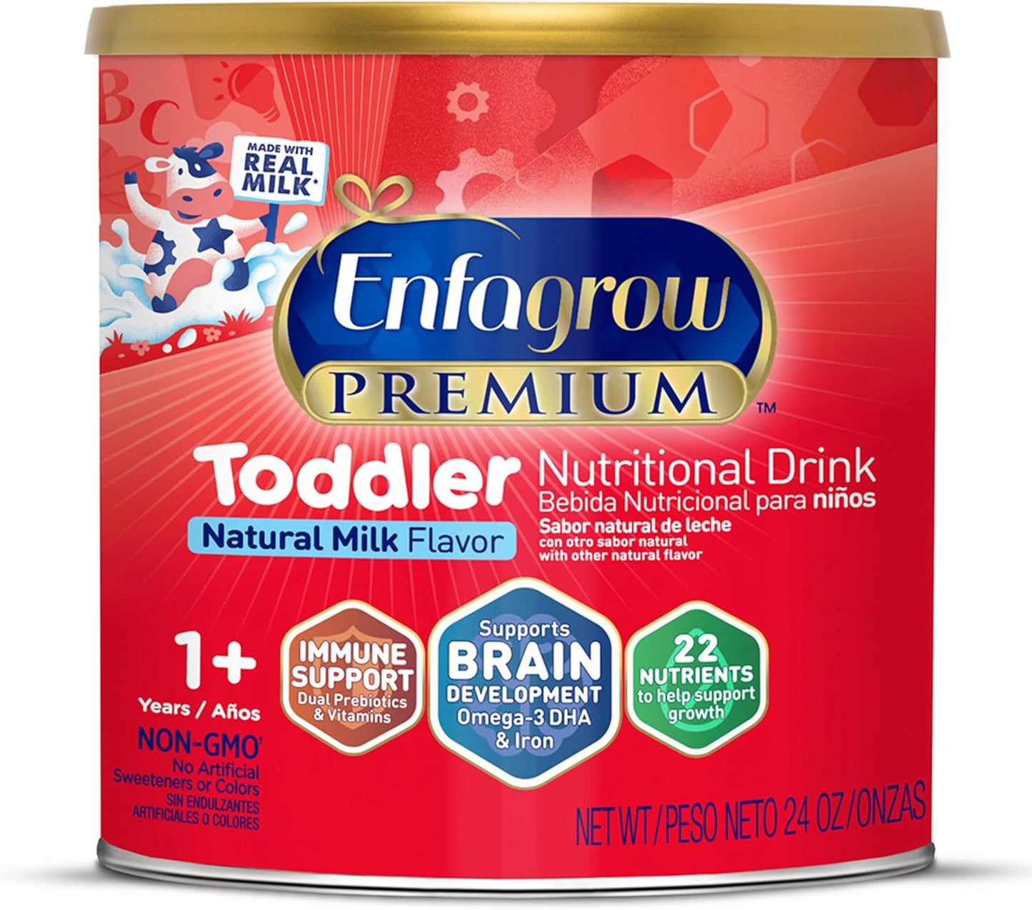 Enfamil Enfagrow Premium Toddler Natural Milk Flavor 24 oz Powder (Case of 4)