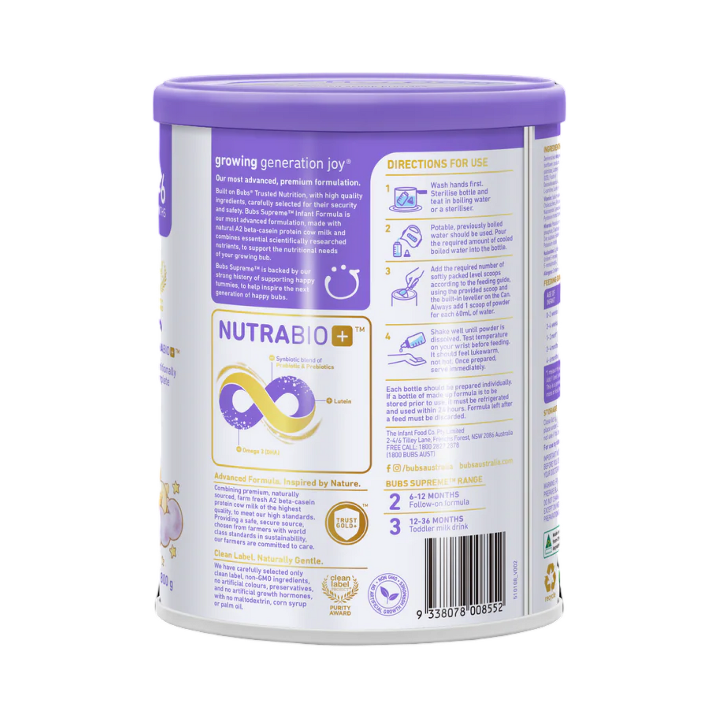 Aussie Bubs Supreme A2 Infant Formula Stage 1